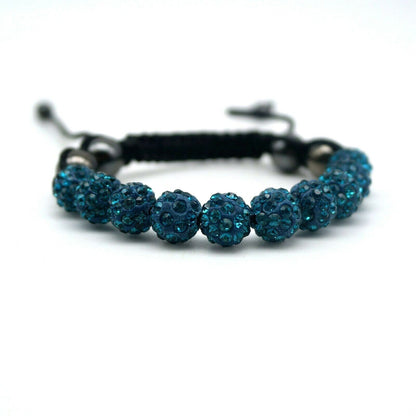 Bracciale da Donna con Sfere blu Strass Braccialetto Ragazza moda regolabile