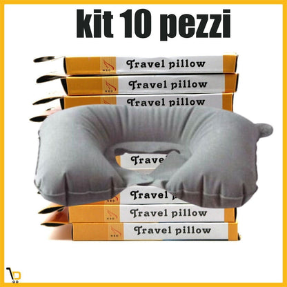 10X Cuscino da Viaggio Auto Aereo comodo gonfiabile GRIGIO E BLU