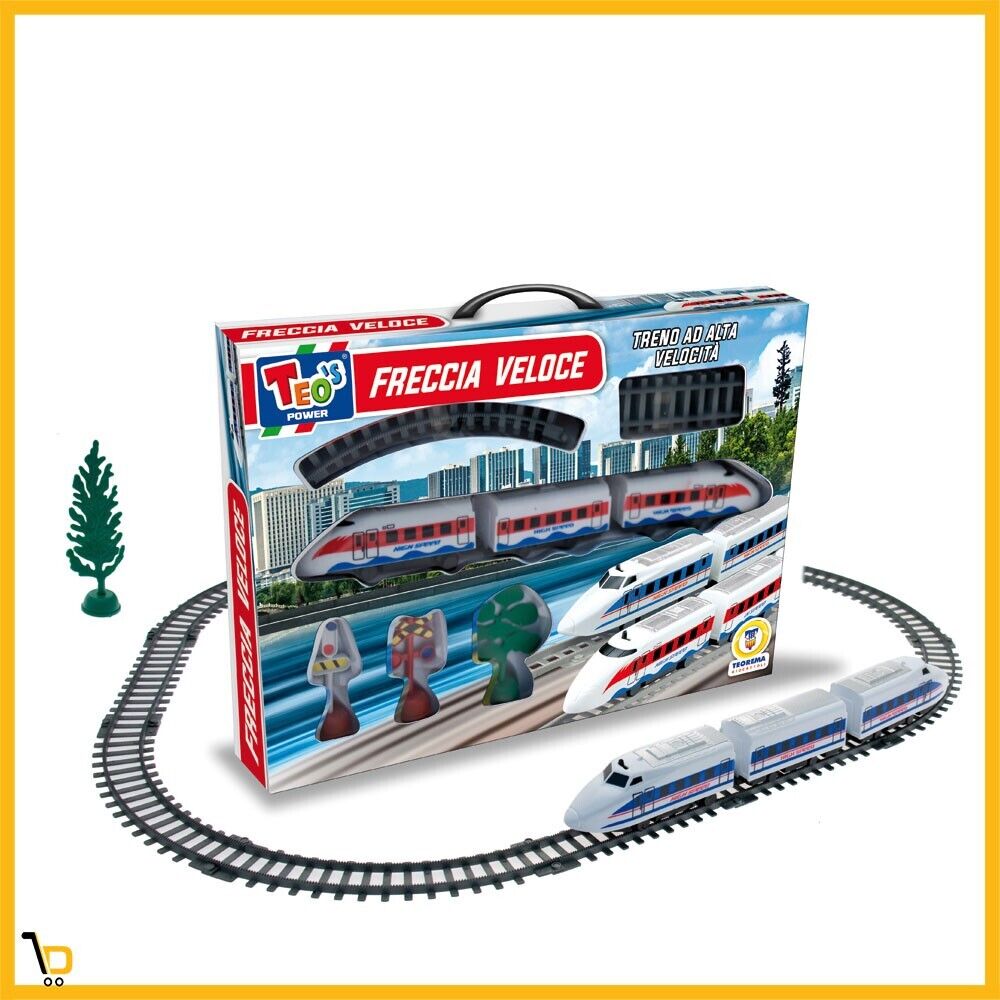 Set Pista treno FRECCIA trenino 19 pezzi elettrico regalo natalizio giocattolo