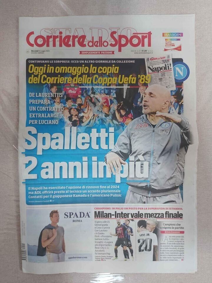 Ristampa CORRIERE dello SPORT NAPOLI Scudetto 1987 1989 Coppa Uefa 1990 Maradona