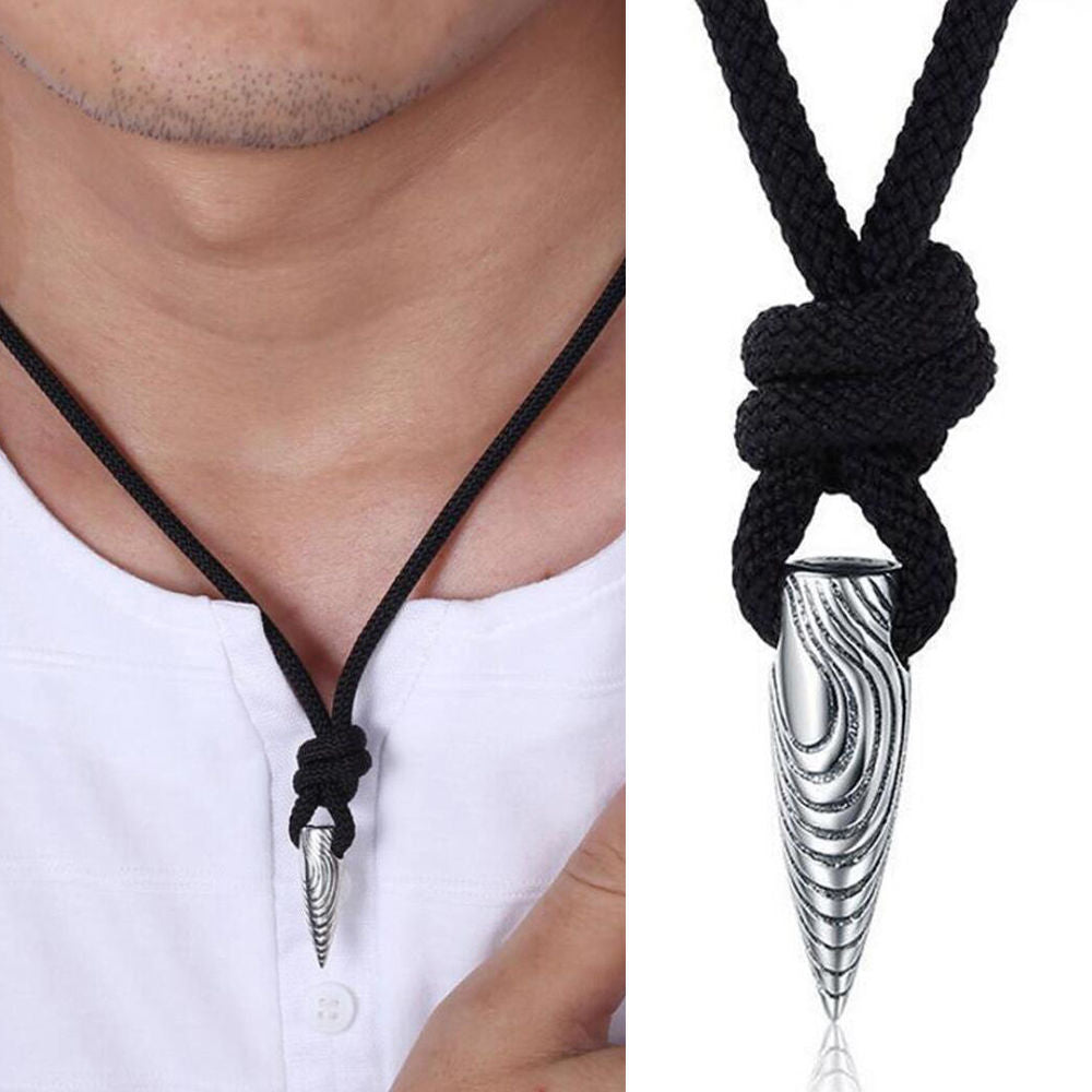 Collana con pendente Ciondolo Proiettile BULLET Stilizzato silver uomo