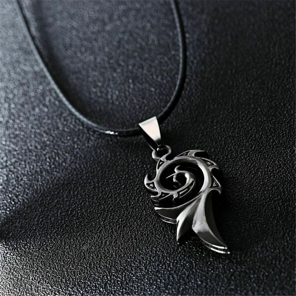 Collana con pendente ciondolo TRIBALE color Silver da Uomo corda spirale