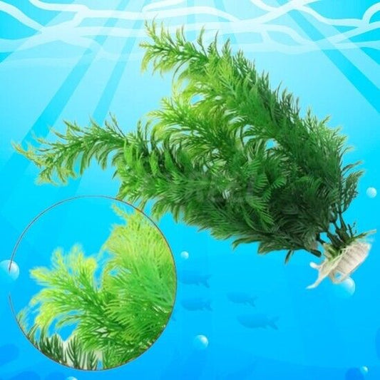 Pianta finta per Acquario Piantina Decorazione Artificiale decori Verde 30 cm