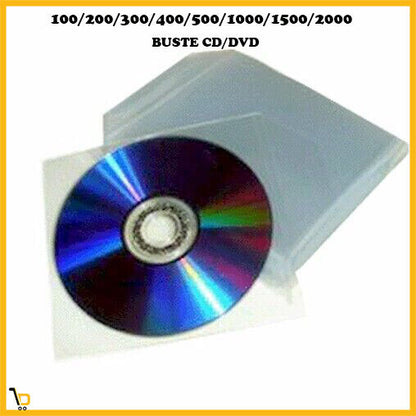 Buste alette di plastica trasparente per cd dvd ufficio bustine custodia porta