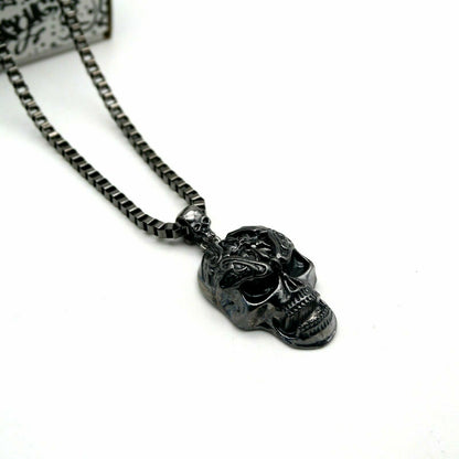 Collana con pendente Ciondolo Cranio Teschio SKULL Moda UOMO Rock Punk