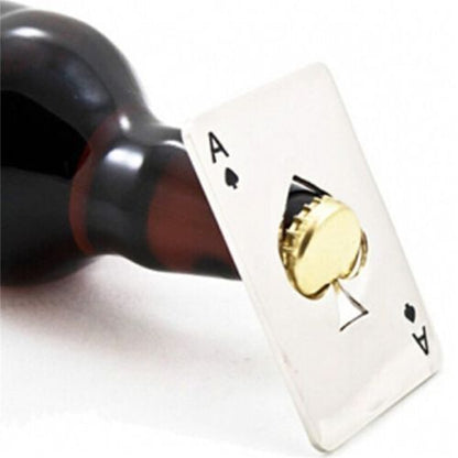 Carta Apribottiglie apri bottiglia BAR PUB Poker Carte Asso Picche Discoteca