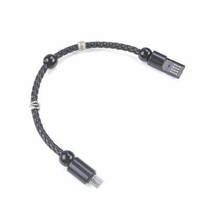 Braccialetto cavo micro USB Ecopelle Charms per ricaricare Smartphone bracciale