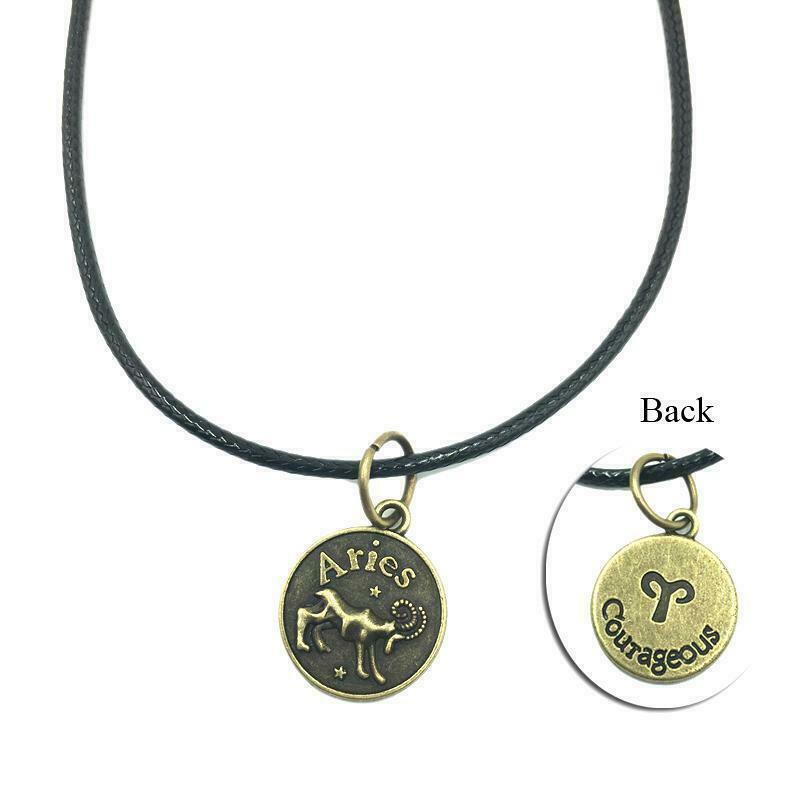 Collana con segno zodiacale catena ciondolo Bronzo Oroscopo Collanina Zodiaco