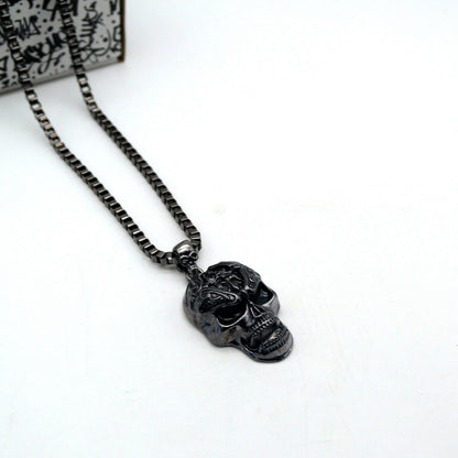 Collana con pendente Ciondolo Cranio Teschio SKULL Moda UOMO Rock Punk