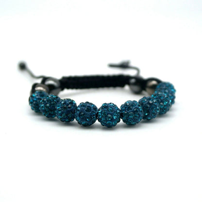 Bracciale da Donna con Sfere blu Strass Braccialetto Ragazza moda regolabile