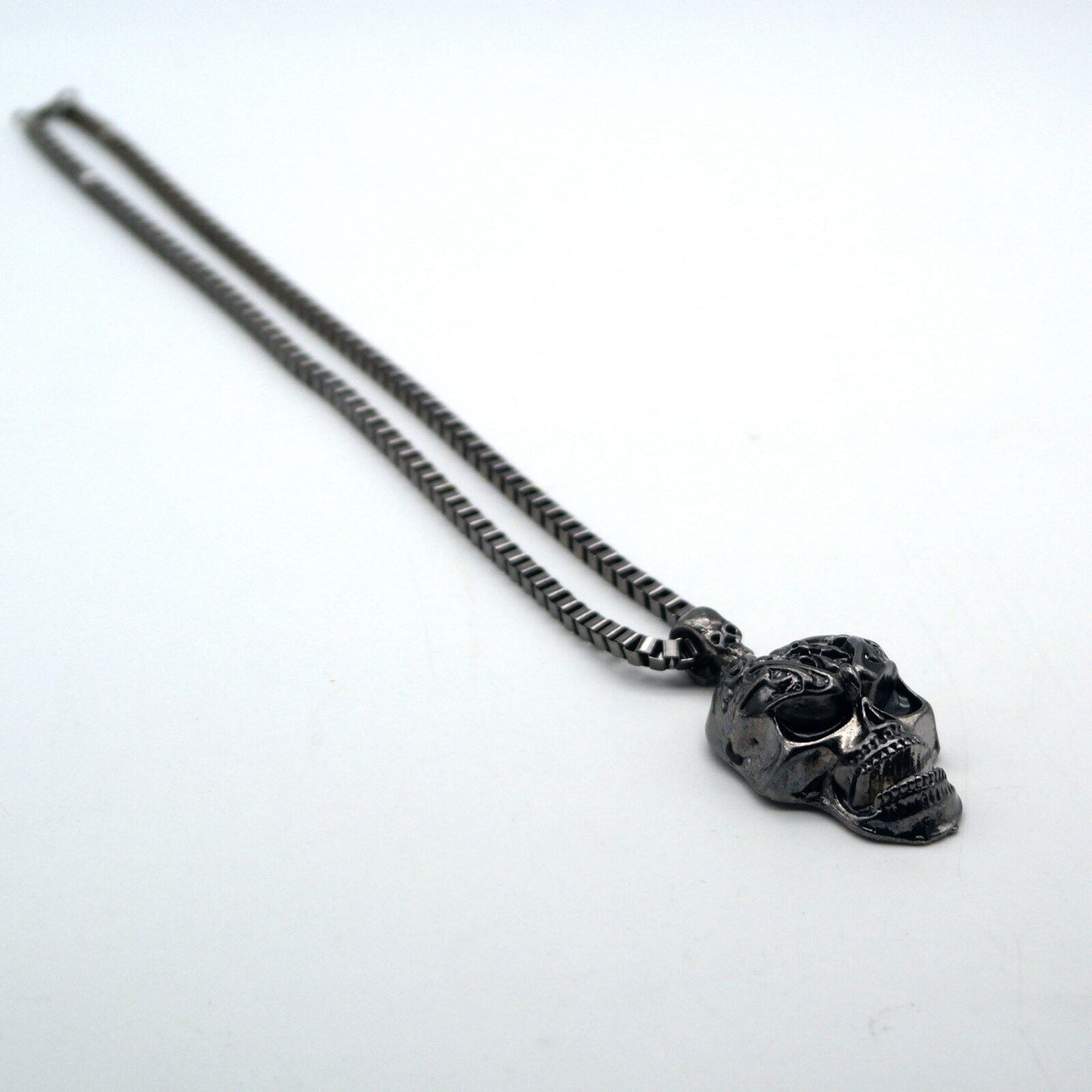 Collana con pendente Ciondolo Cranio Teschio SKULL Moda UOMO Rock Punk