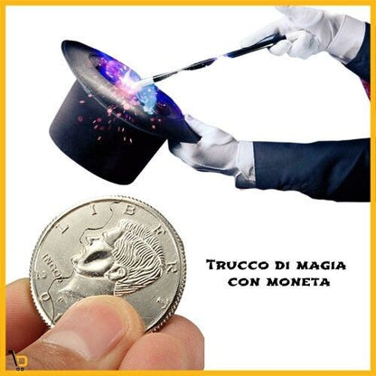 Gioco di MAGIA moneta Dollaro per trucco Illusionismo Giochi e Prestigio