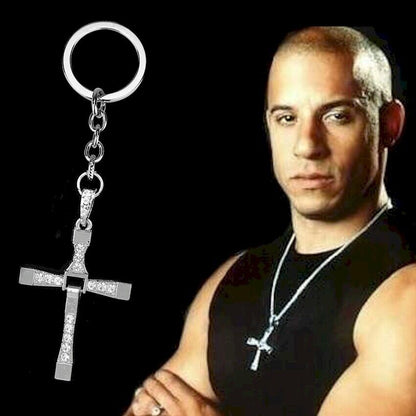 Portachiavi ad Anello da Uomo CROCE STRASS di Domenic Toretto Fast and Furious