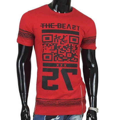 T-shirt UOMO BIANCO The Beast 75 Shirt Stampa fronte retro Manica