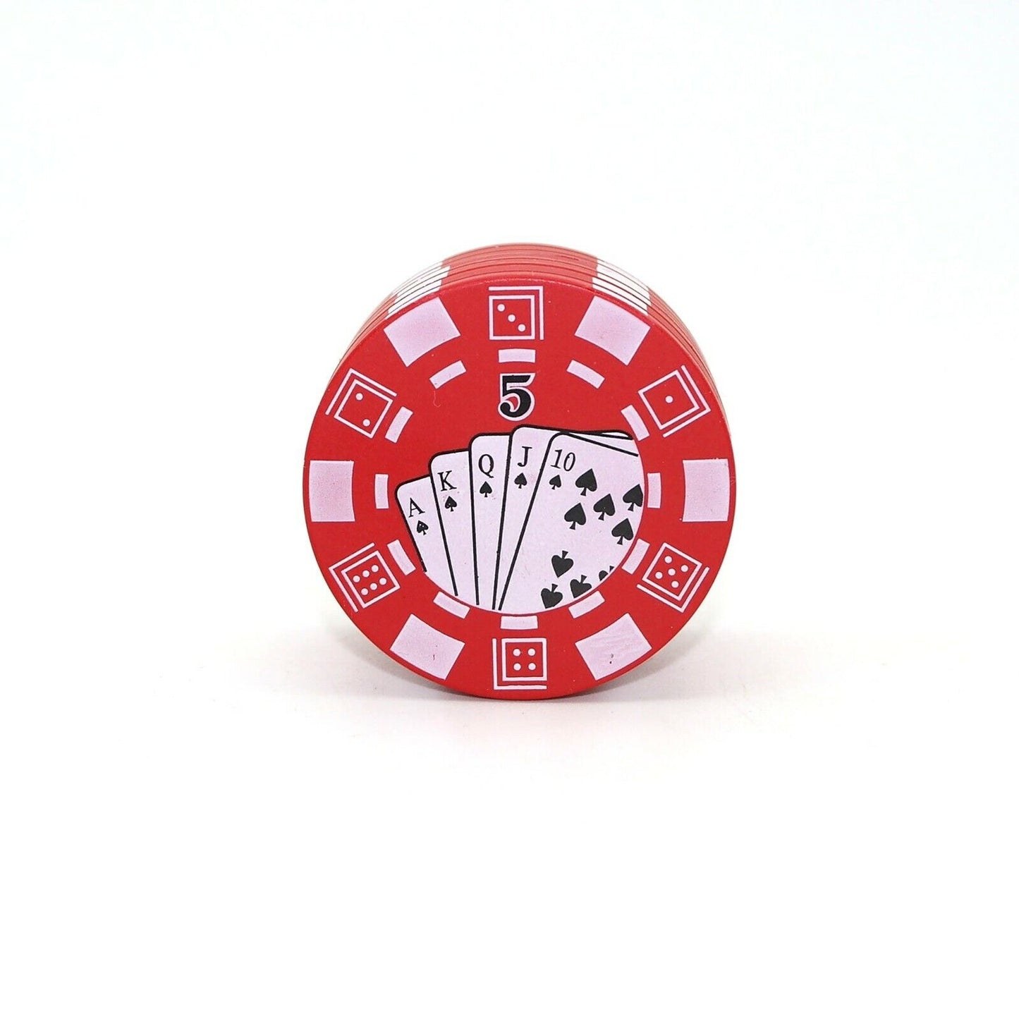 Grinder Tritatabacco Trita Tabacco Poker Rosso in metallo 3 parti idea regalo