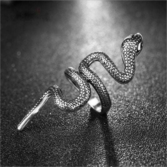 Anello UNISEX Regolabile Fashion Color SILVER SNAKE Serpente PUNK Marca KEOSS