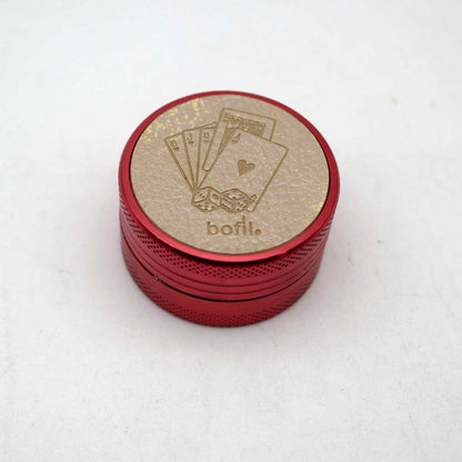 Grinder Tritatabacco Trita Tabacco Poker rosso in metallo 2 parti idea regalo