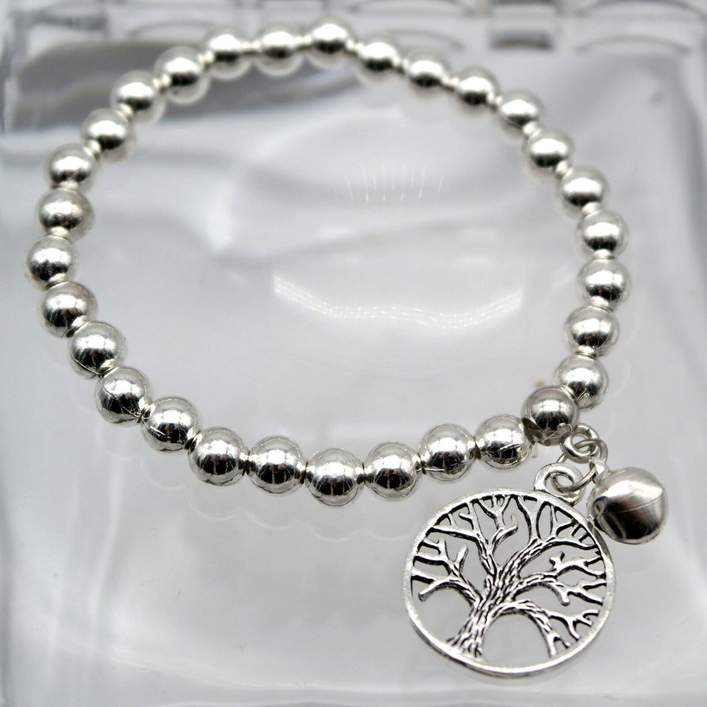 Bracciale Elastico Donna con charms Albero della Vita e campanello braccialetto