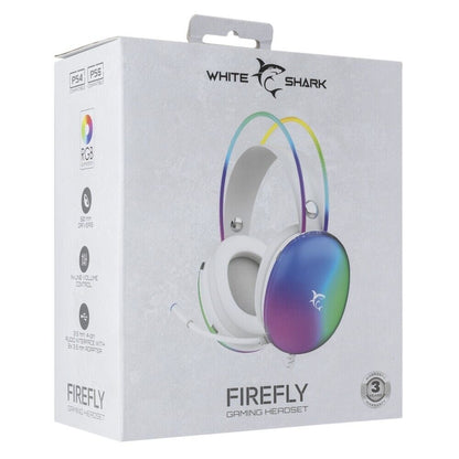 Cuffie gaming con filo stereo microfono illuminazione rgb archetto bianco unisex