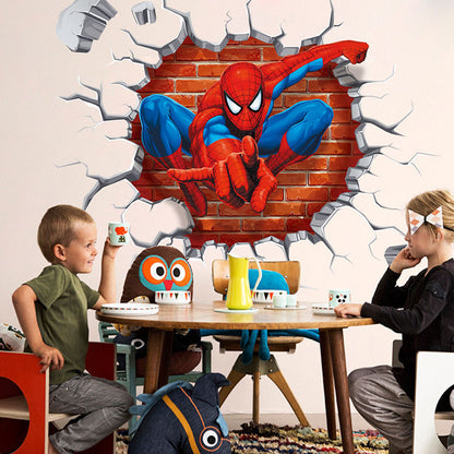 Adesivo Murales parete Cameretta bambini SPIDERMAN 3D Casa Muro Wall Sticker