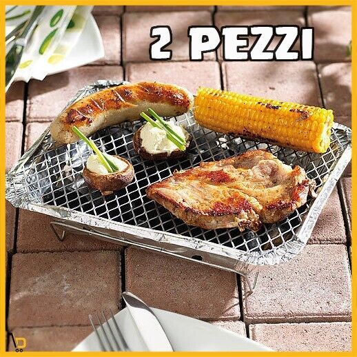 2 Set Barbecue BBQ portatile da tavolo a carbonella Barbeque Carbone griglia