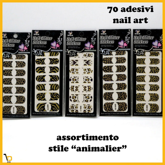 70 Stickers Patch Adesivo Cover Decorazione Nail ART Unghie Ricostruzione