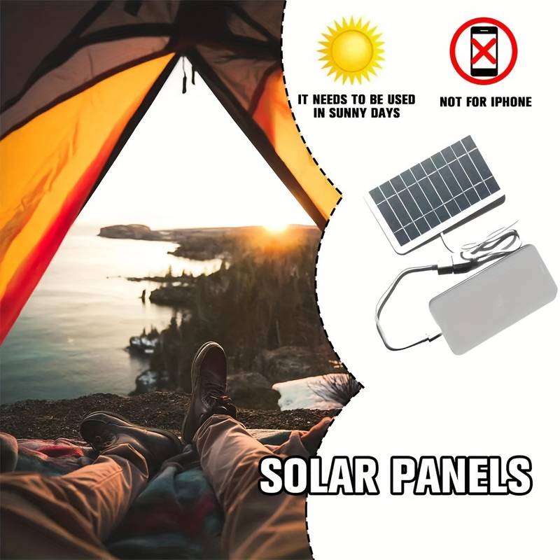 Caricabatterie Solare Portatile 2W: Impermeabile, USB, Perfetto per Campeggio e Casa