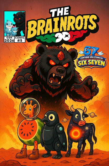 Fumetto in Italiano "The Brainrots" il Comics con i personaggi di Italian Brainrot