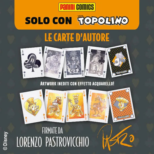 Set 2x Mazzo di carte Blisterato + Fumetti TOPOLINO 3567 + 3568 Sigillato da Edicola