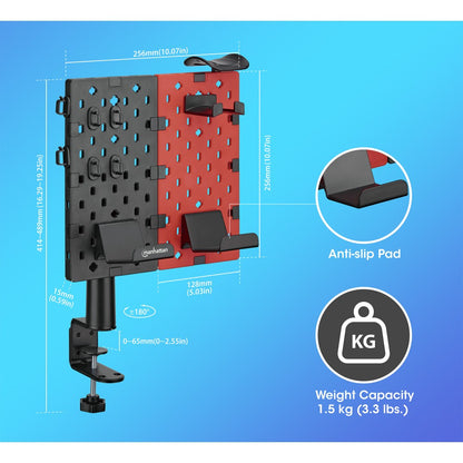 Organizer da scrivania con pannello forato e supporto per accessori