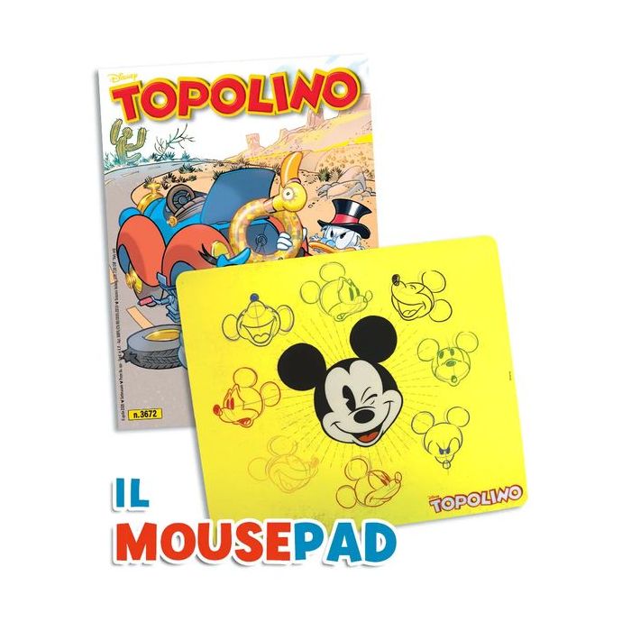Set Tappetino Mousepad e/o Mouse Usb Wireless di Topolino (Con Topolino 3671+3672)
