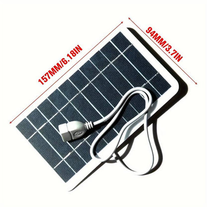 Caricabatterie Solare Portatile 2W: Impermeabile, USB, Perfetto per Campeggio e Casa