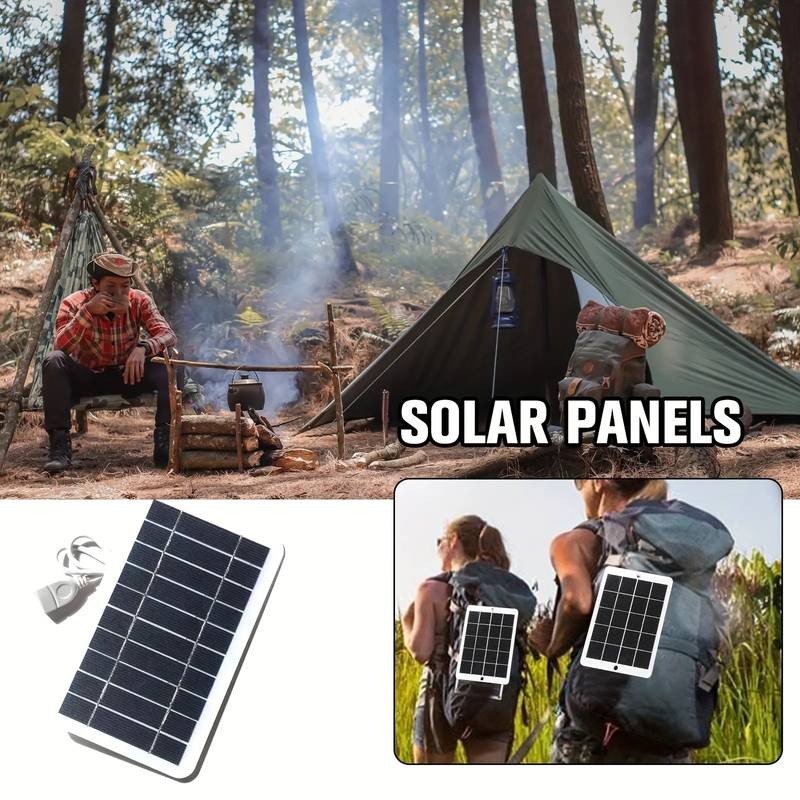 Caricabatterie Solare Portatile 2W: Impermeabile, USB, Perfetto per Campeggio e Casa