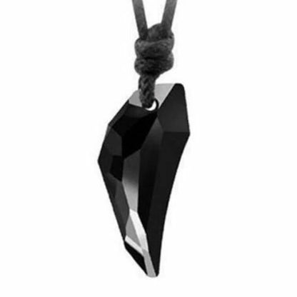 Collana Keoss pendente DENTE di LUPO Stilizzato Cristallo Elegante UOMO Coraggio