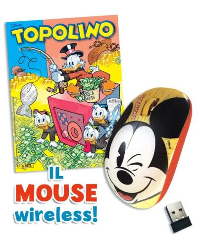 Set Tappetino Mousepad e/o Mouse Usb Wireless di Topolino (Con Topolino 3671+3672)